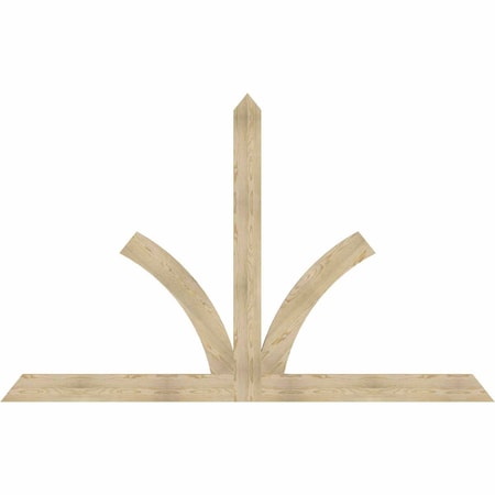 Ekena Millwork Richland Rough Sawn Timber Gable Bracket, Douglas Fir, 108"W x 68"H x 2"D x 6"F, 15/12 Pitch GBW108X68X0206RIC00RDF